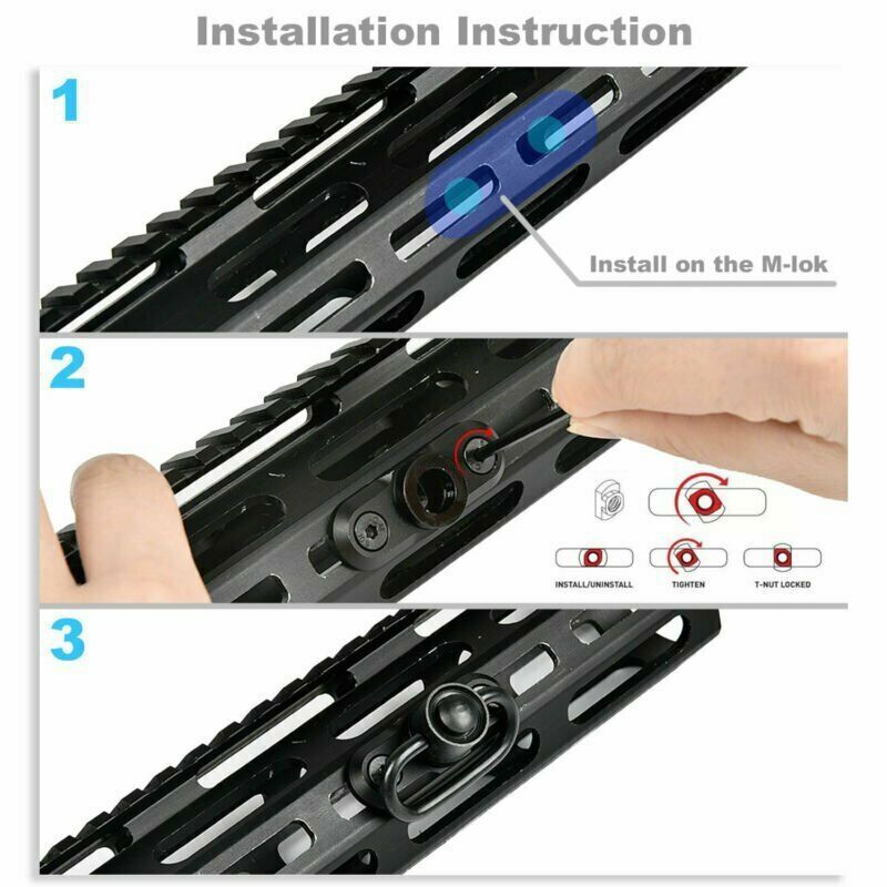 Tactical 2 Point Sling QD Swivel Rifle Gun Sling Strap / M-LOK MLOK Swivel Mount