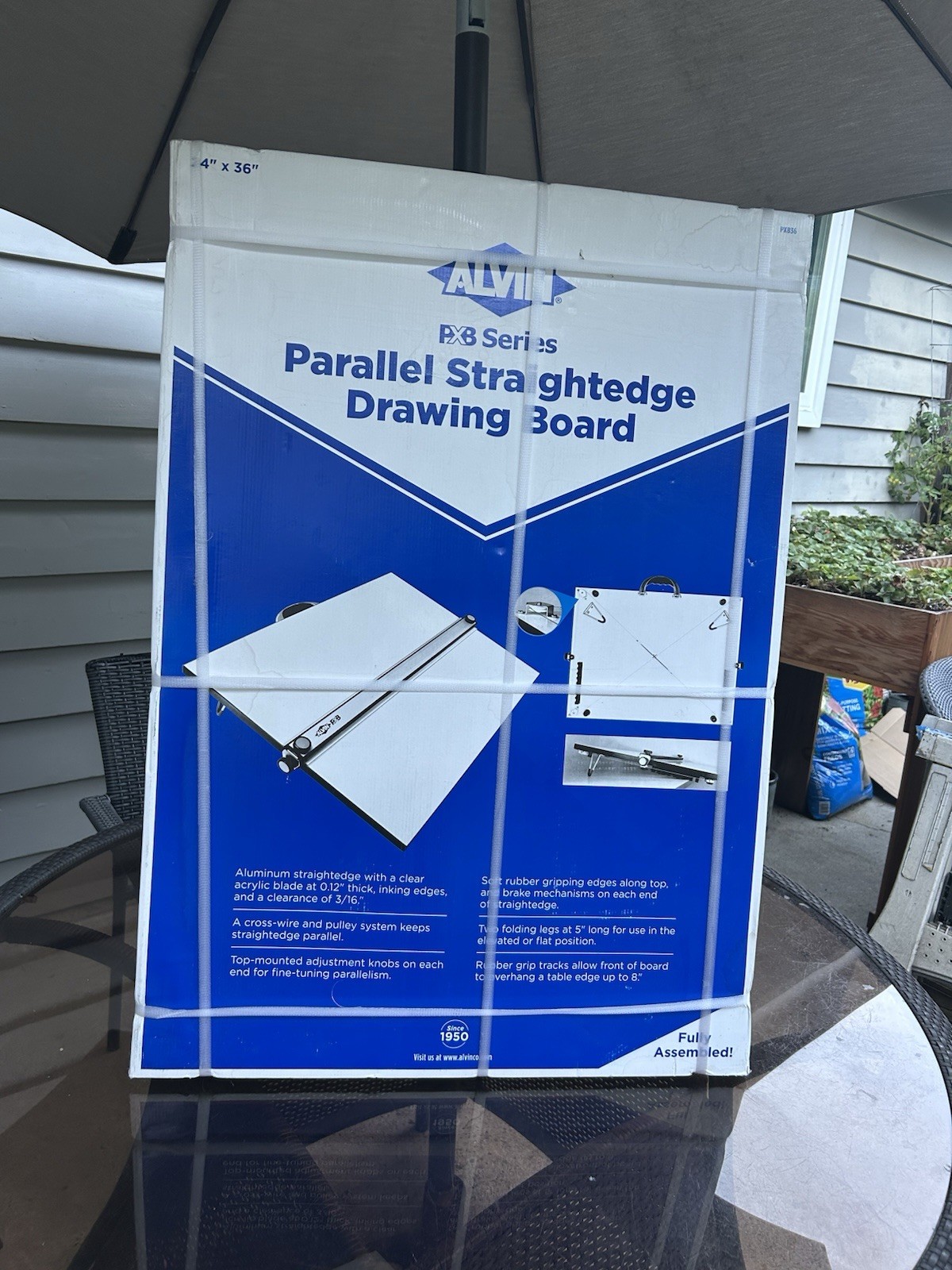 Alvin PXB Portable Parallel Straightedge Board 24"x36" for drafting or drawing