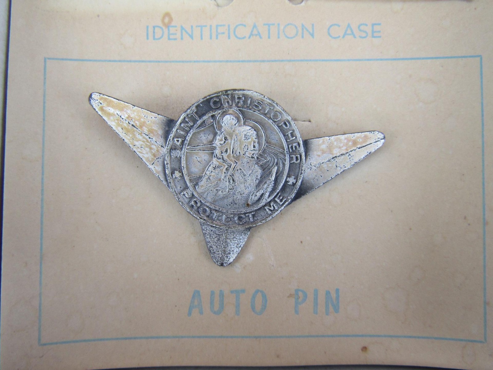 Vintage Orig NOS Dashboard Jesus & St. Christopher ID Auto Kit Chevy Ford Mopar