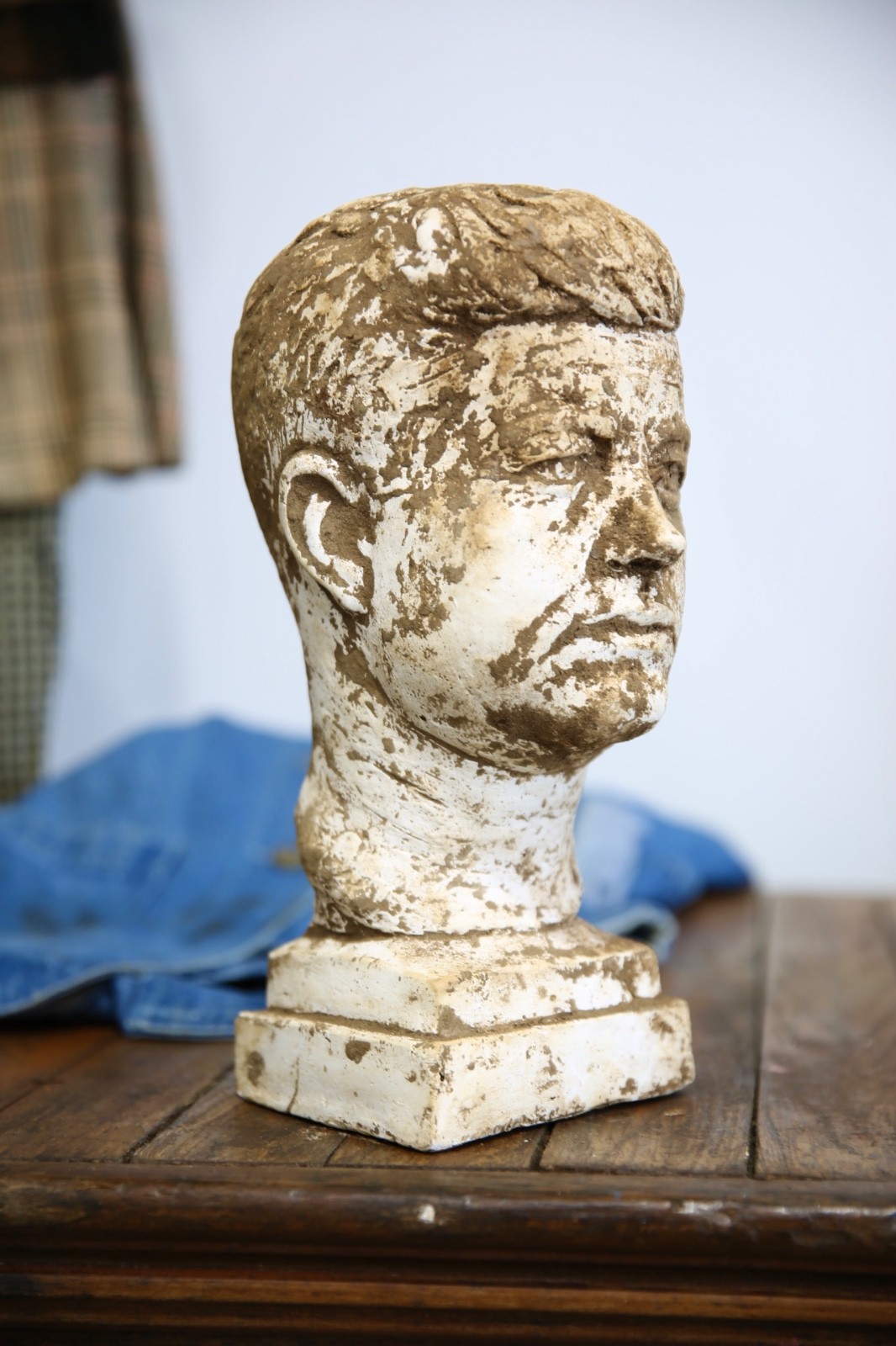 VTG Antique Mannequin Head Hat Stand Countertop Display Bust Chalkware Oddity