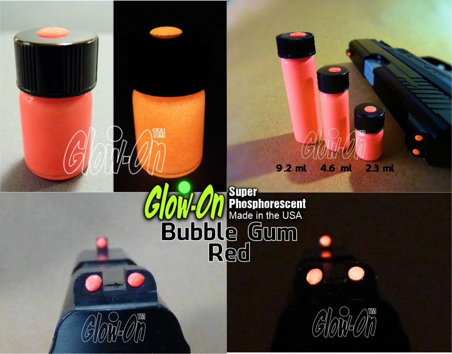 Glow-On RED Glow Paint For Gun Sights, Fishing Lures, 4.6 ml Vial, Bright