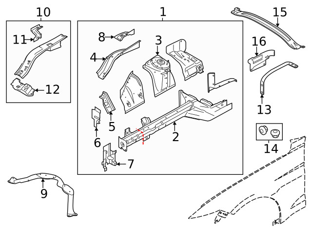 Genuine Ford Radiator Support Tie Bar Bracket FR3Z16152A