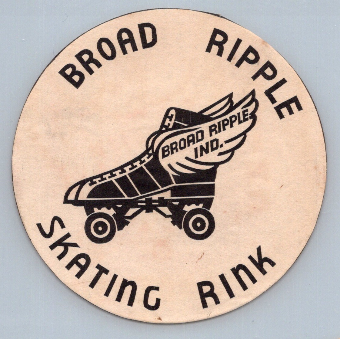 1940s Broad Ripple Roller Skating Rink Label Indianapolis Marion County Indiana
