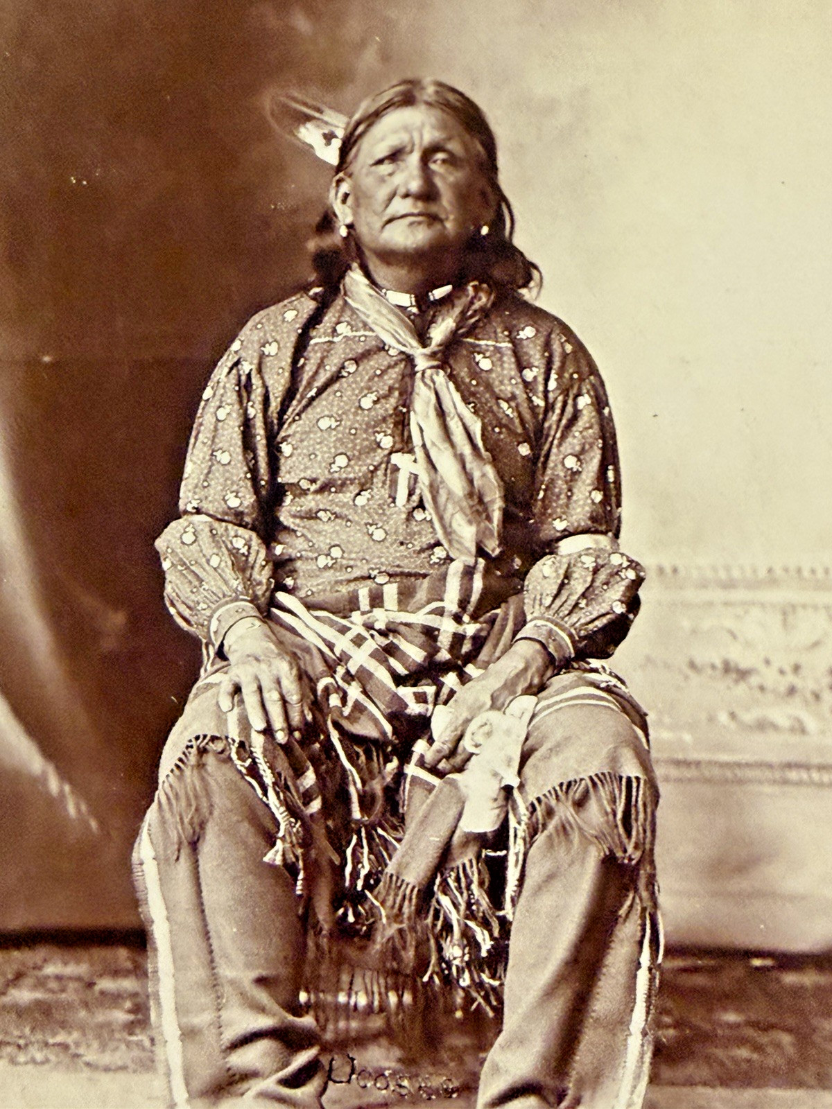 Native American Indian Cabinet Card of Red Cloud Cheif of Oglala Lakota (Sioux)