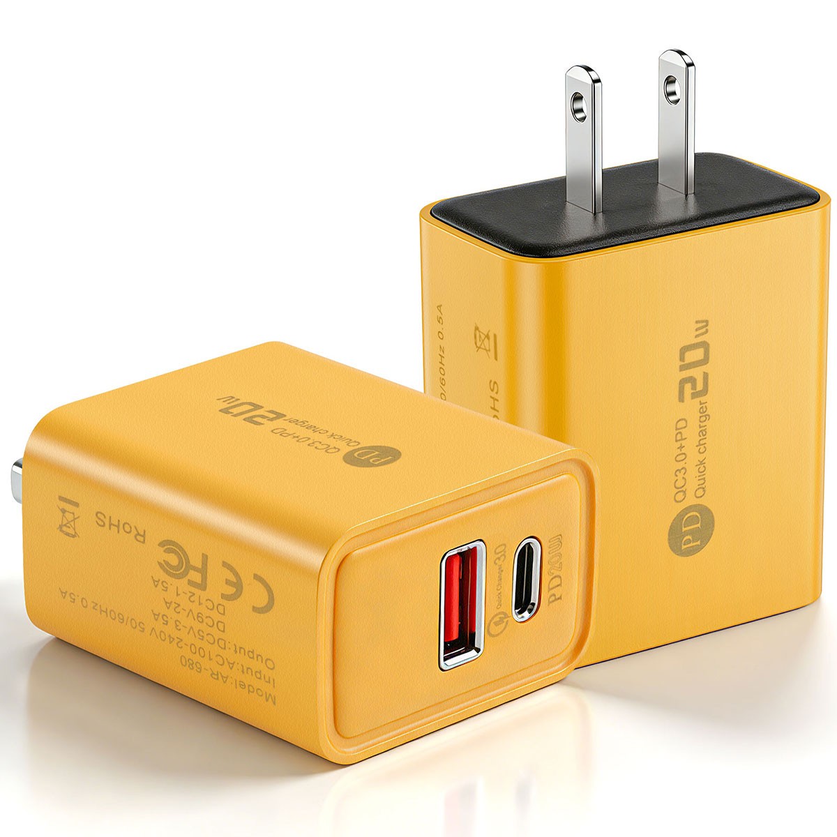 20W Fast Charger Block USB+Type C Wall Power Adapter For iPhone 16e 15 14 13