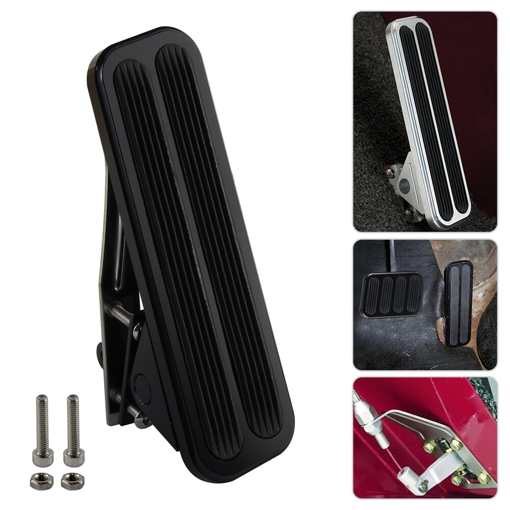 Floor Mount Gas Pedal + 24" SS Throttle Cable & Bracket Spring Set Street Rod