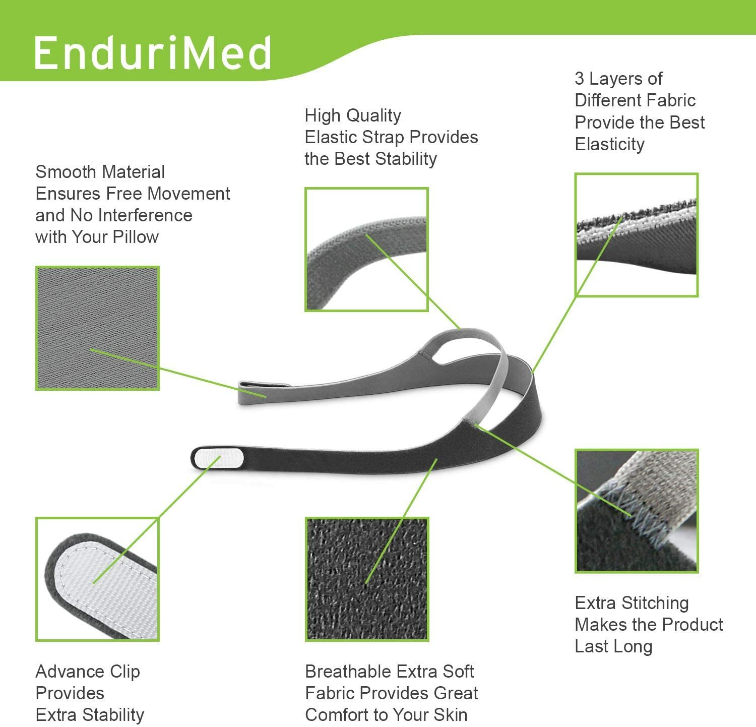 Cpap Headgear Strap with Prolonged Straps