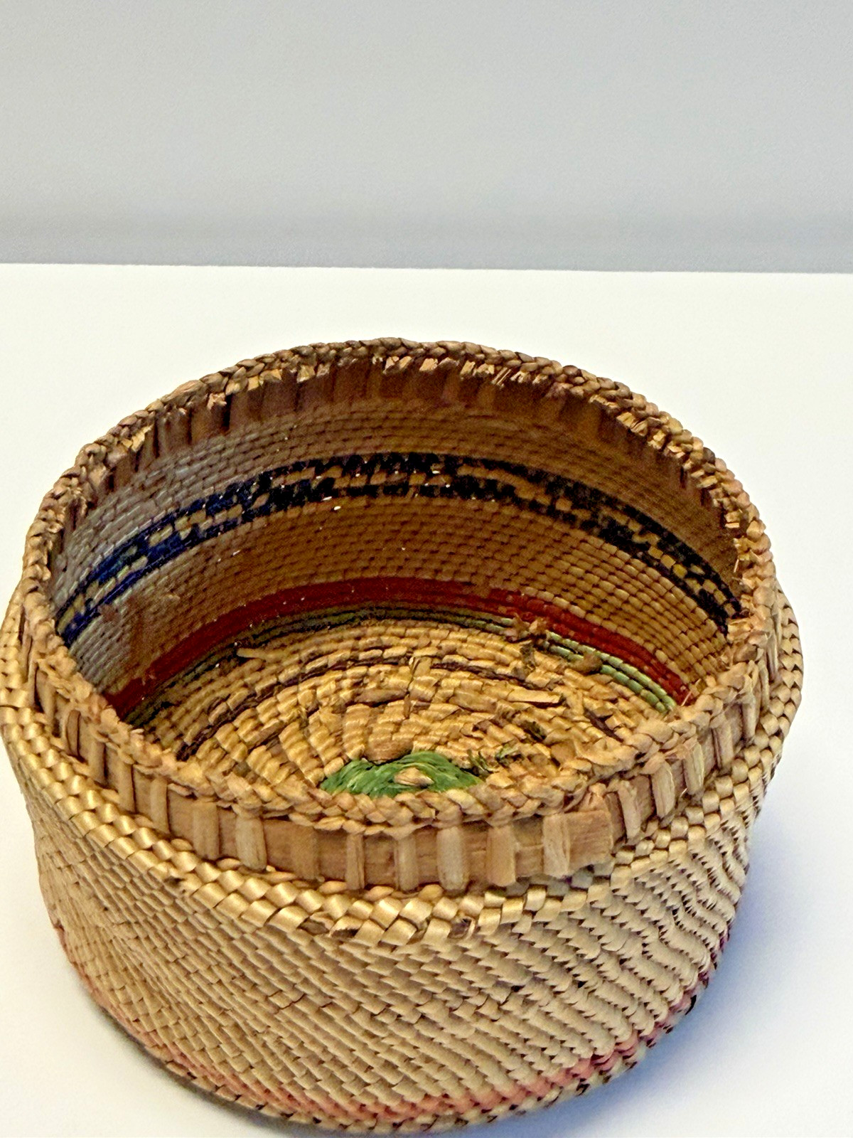 Antique Native American Indian Nootka Lidded Nootka Basket; Early 1900's; #A19