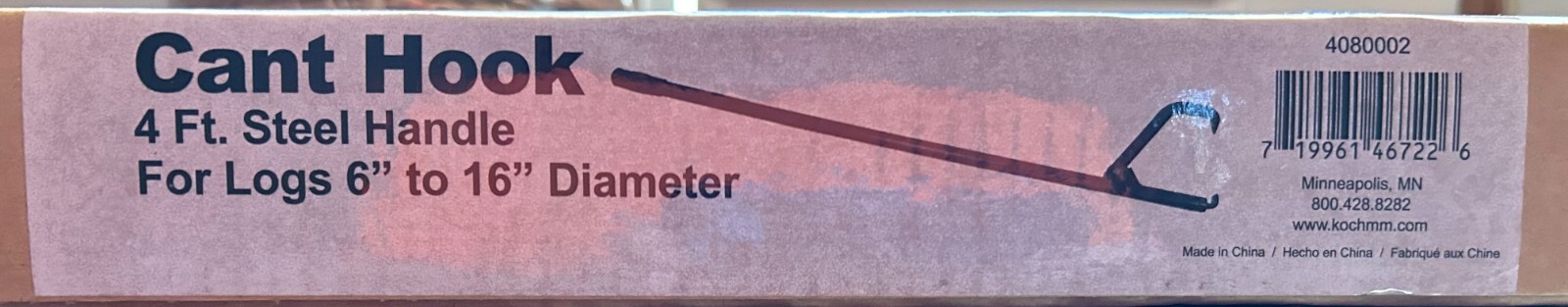 KOCH HD Logging Cant Hook 49" Steel Handle 6"- 16" Log Roller Peavy Heavy Duty