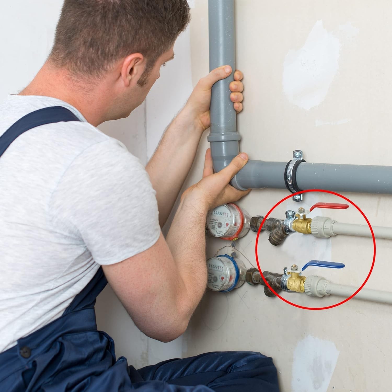 2-Pack 3/4 Inch Pex Brass Shut Off Ball Valve for Hot & Cold Water Systems