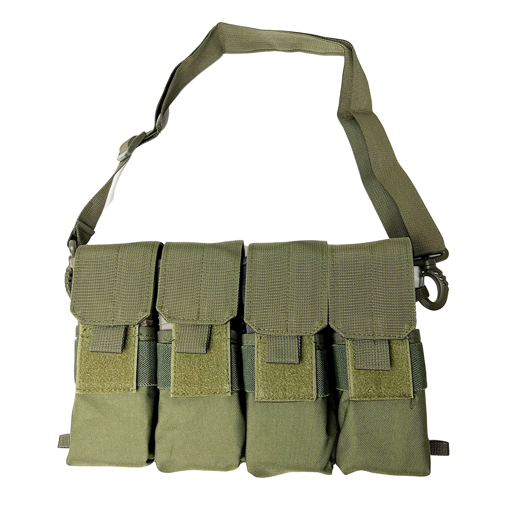 VISM Magazine Carrier Tote MOLLE 8-Mag Pouch for Rifle Bandoleer Hunt Shoot GRN