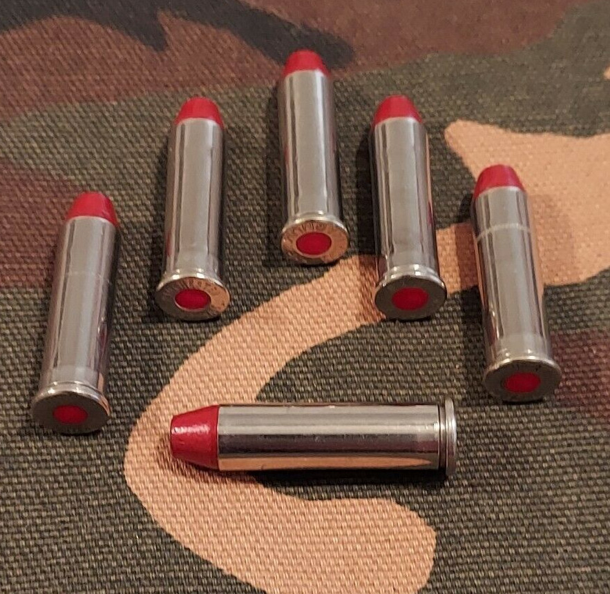 357 MAGNUM SNAP CAPS  SET OF 6, NICKEL AND RED, REAL 125gr WEIGHT!!!