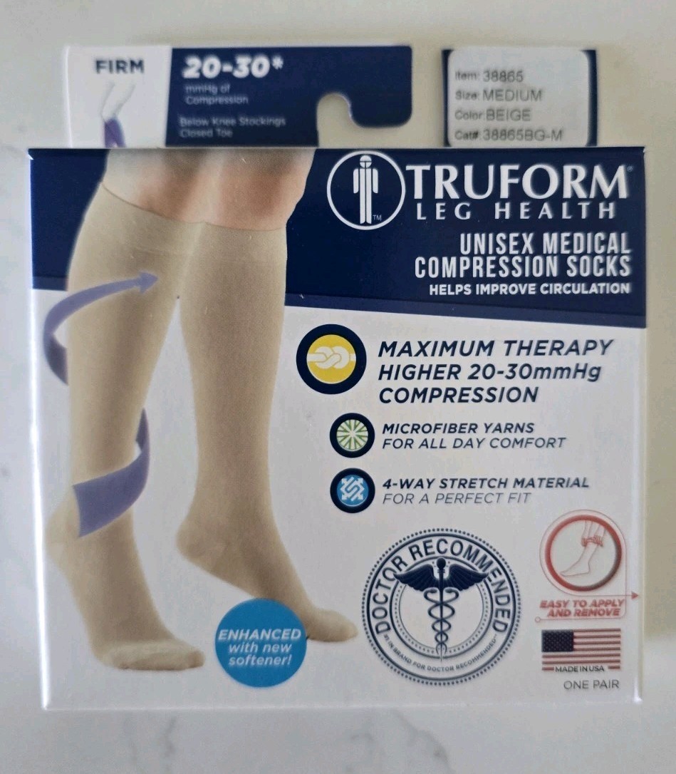 Truform Leg Health Compression Socks – Unisex, Firm Support (20-30 mmHg) 38865