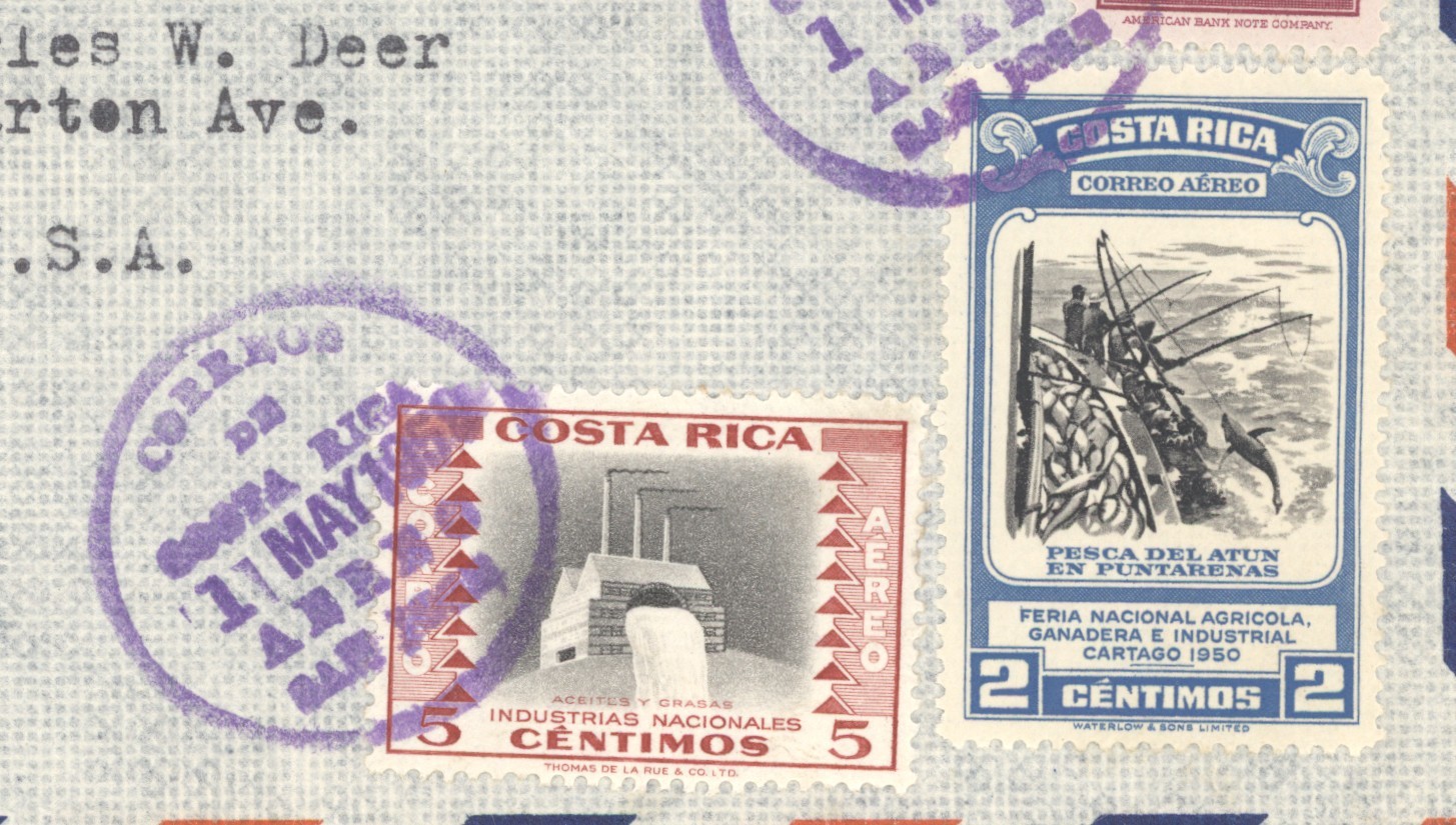 1959 Costa Rica Airmail Cover San Jose To USA Multi Stamp Franking