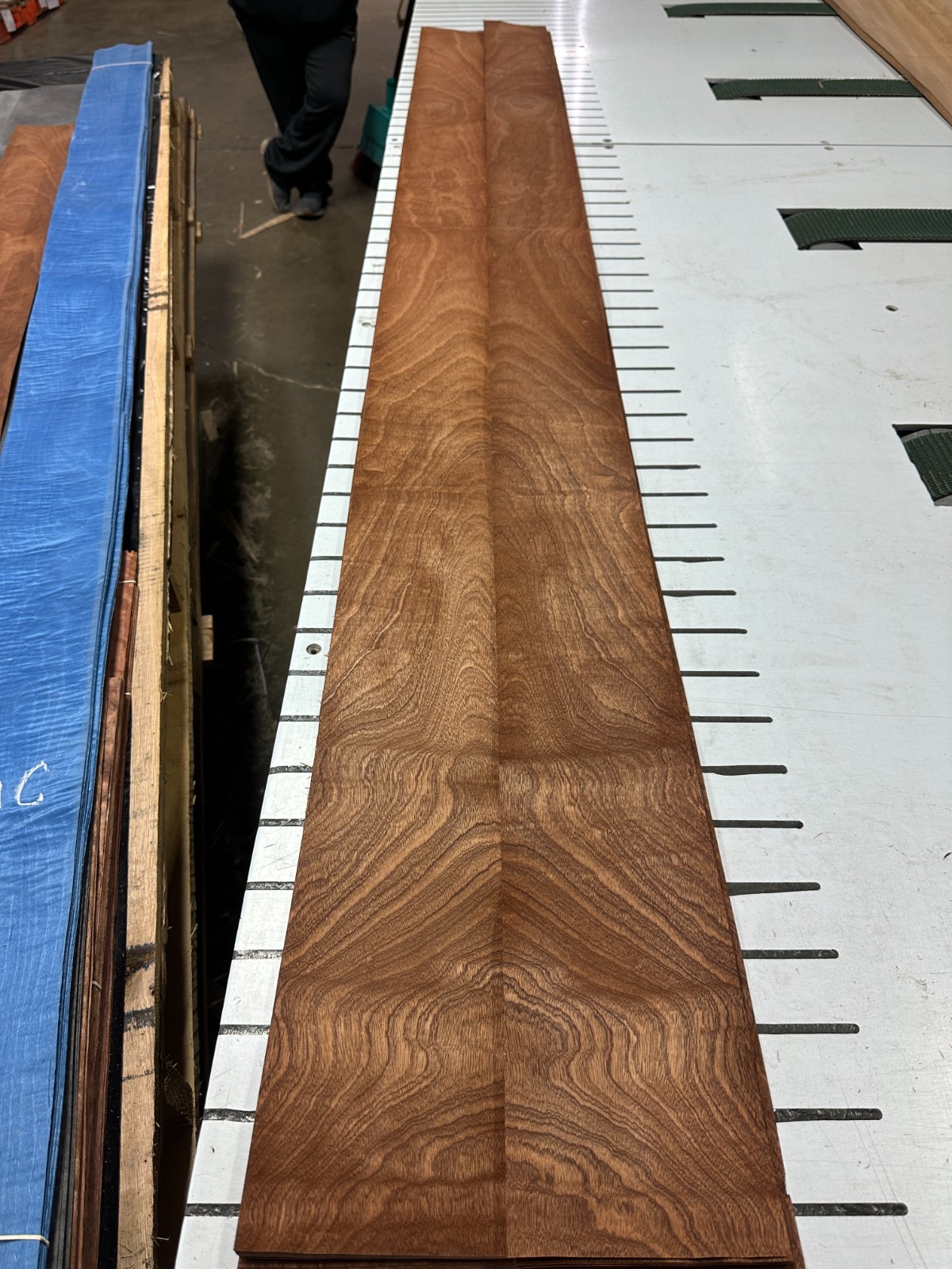 Mahogany Raw Wood Veneer 2 sheets 93'' x 5'' 319Y