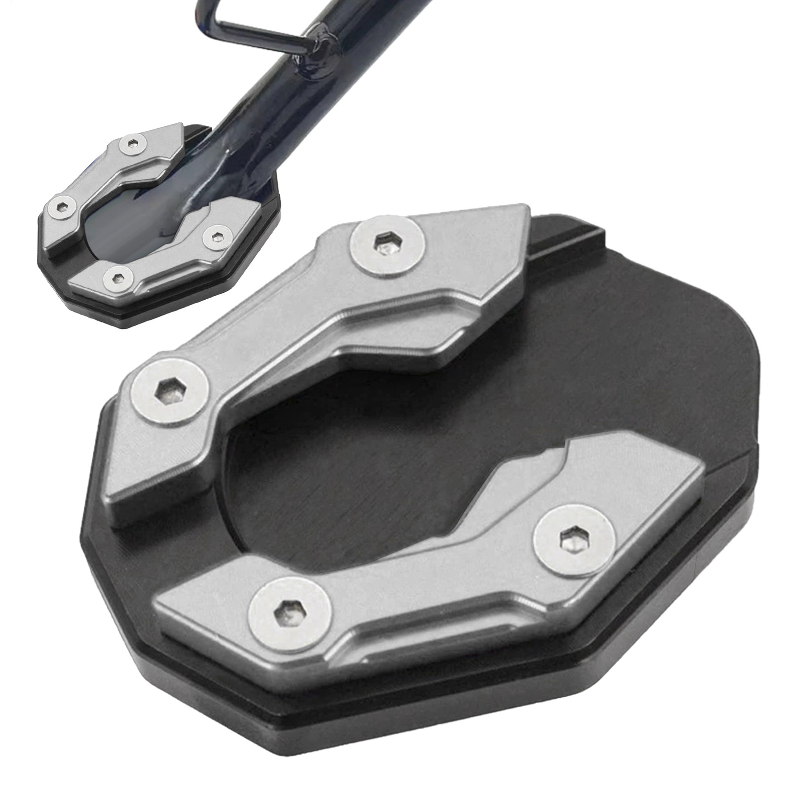 Universal Motorcycle Kickstand Base Plate Stand Pad Extension Foot Side Stand