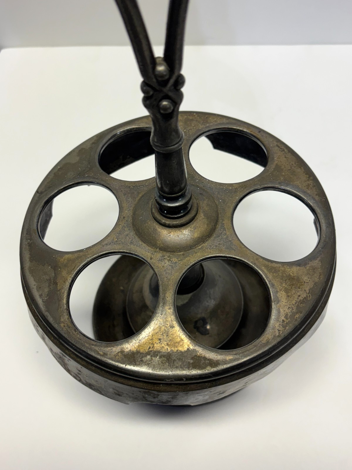 Antq. 1861 SIMPSON HALL MILLER, Treble Pl Silver 7 pc CRUET CONDIMENT Caddy Set