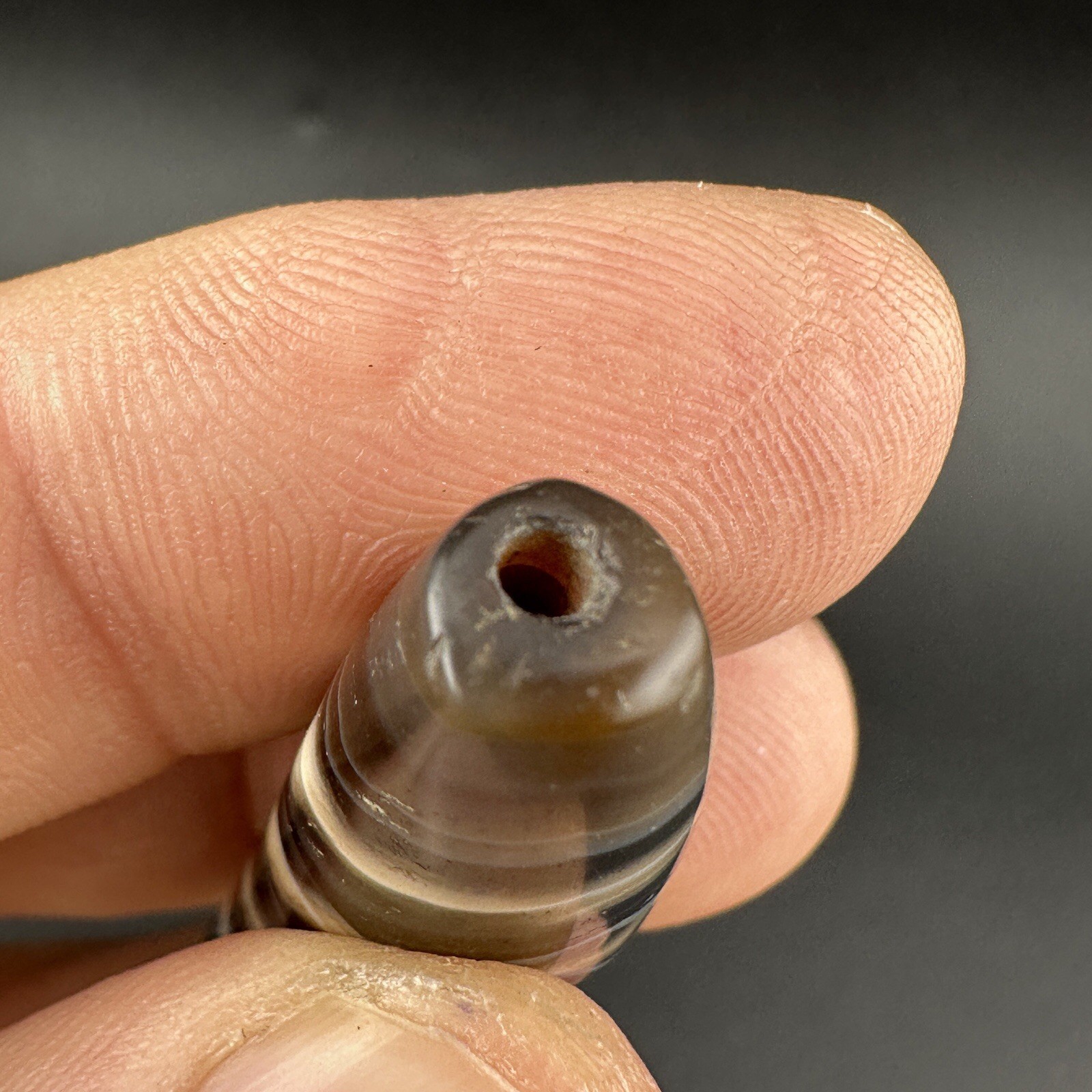 Tibetan Buddhism Agate 4 Stripe Horn Bead Totem Dzi Bead Amulet Pendant