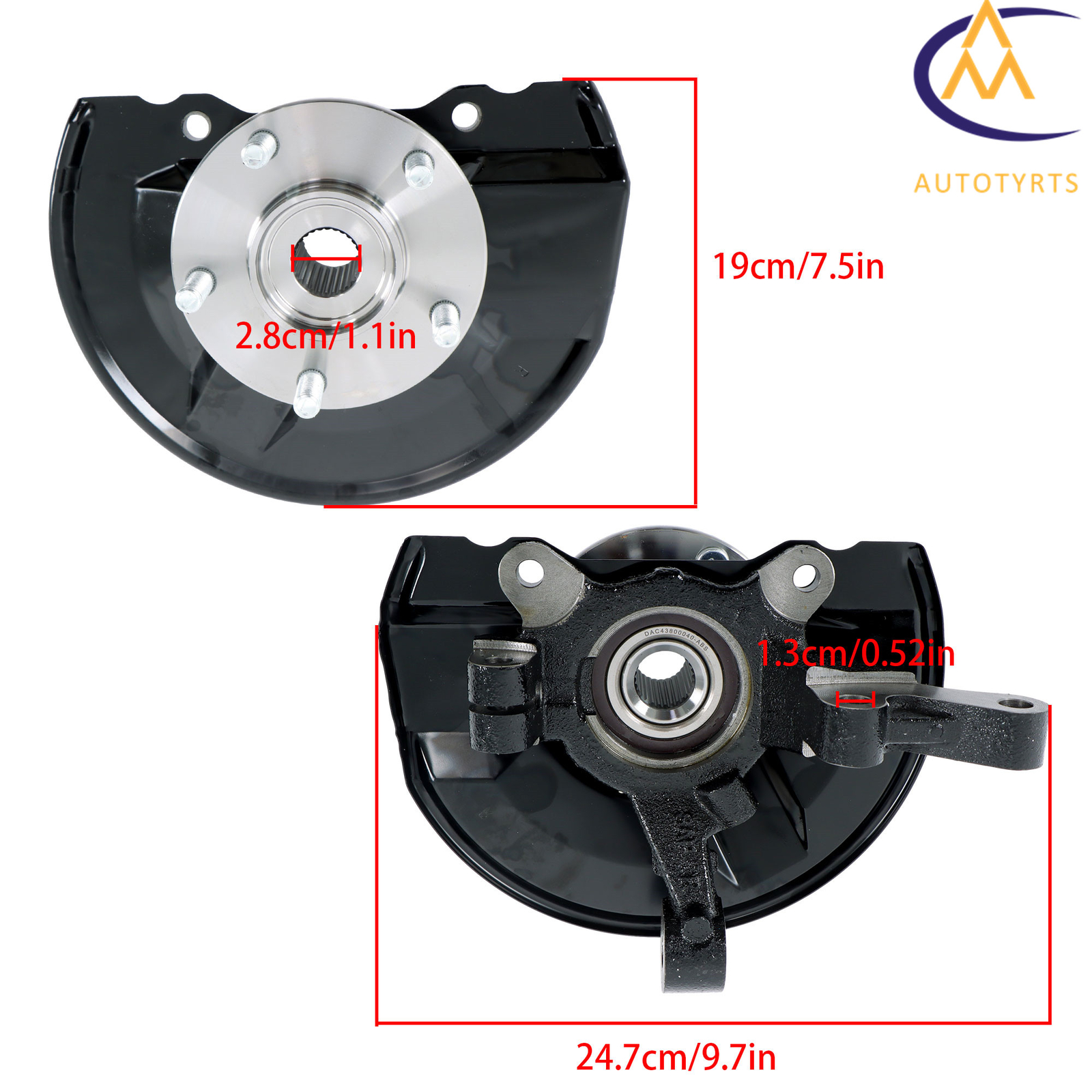 For Mitsubishi Outlander 2007-2018 Steering Knuckle & Wheel Hub Bearing Assembly