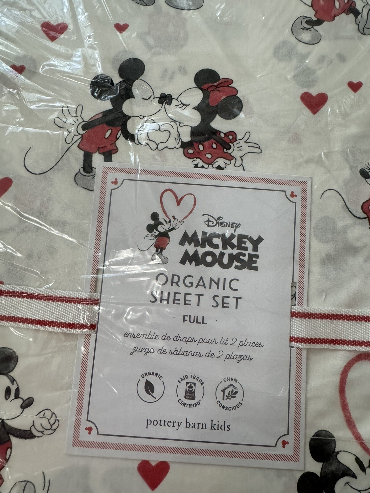 Pottery Barn Kids ~MICKEY & MINNIE VALENTINE’s~ FULL SHEET ~HEARTS & LOVE~ MOUSE