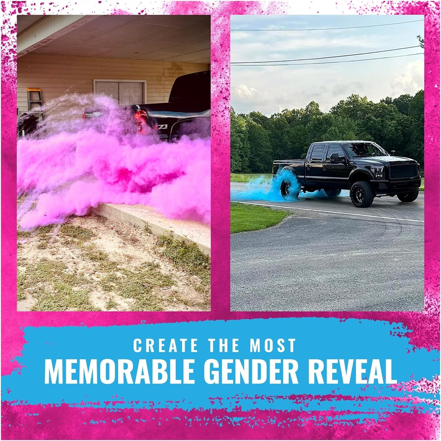 Color Blaze - Blackout Out Color Powder 1lb Pink & 1lb Blue - Baby Gender Reveal