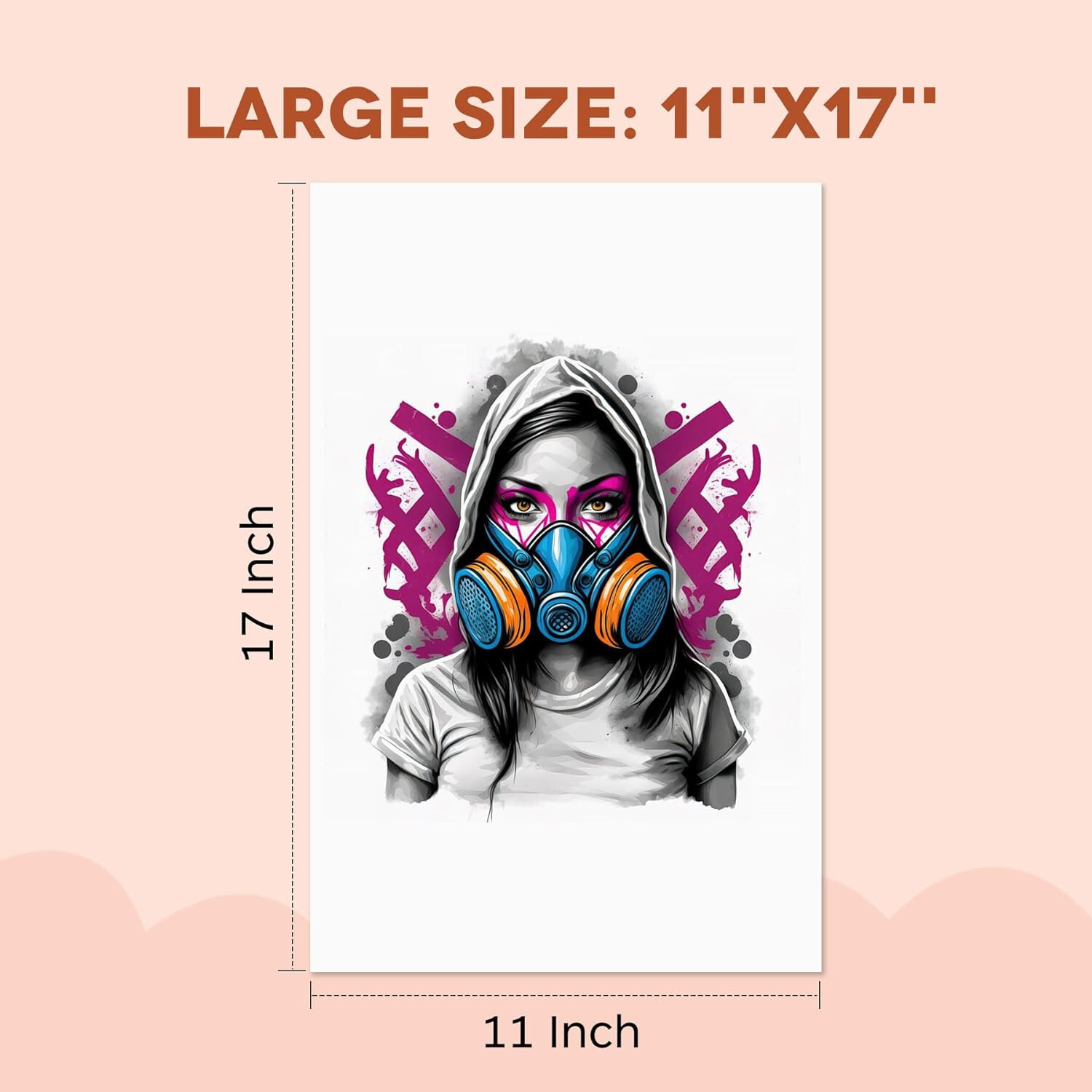 A-SUB Inkjet Printable Heat Transfer Paper 11x17 Iron-On Dark Fabric 10 Sheets