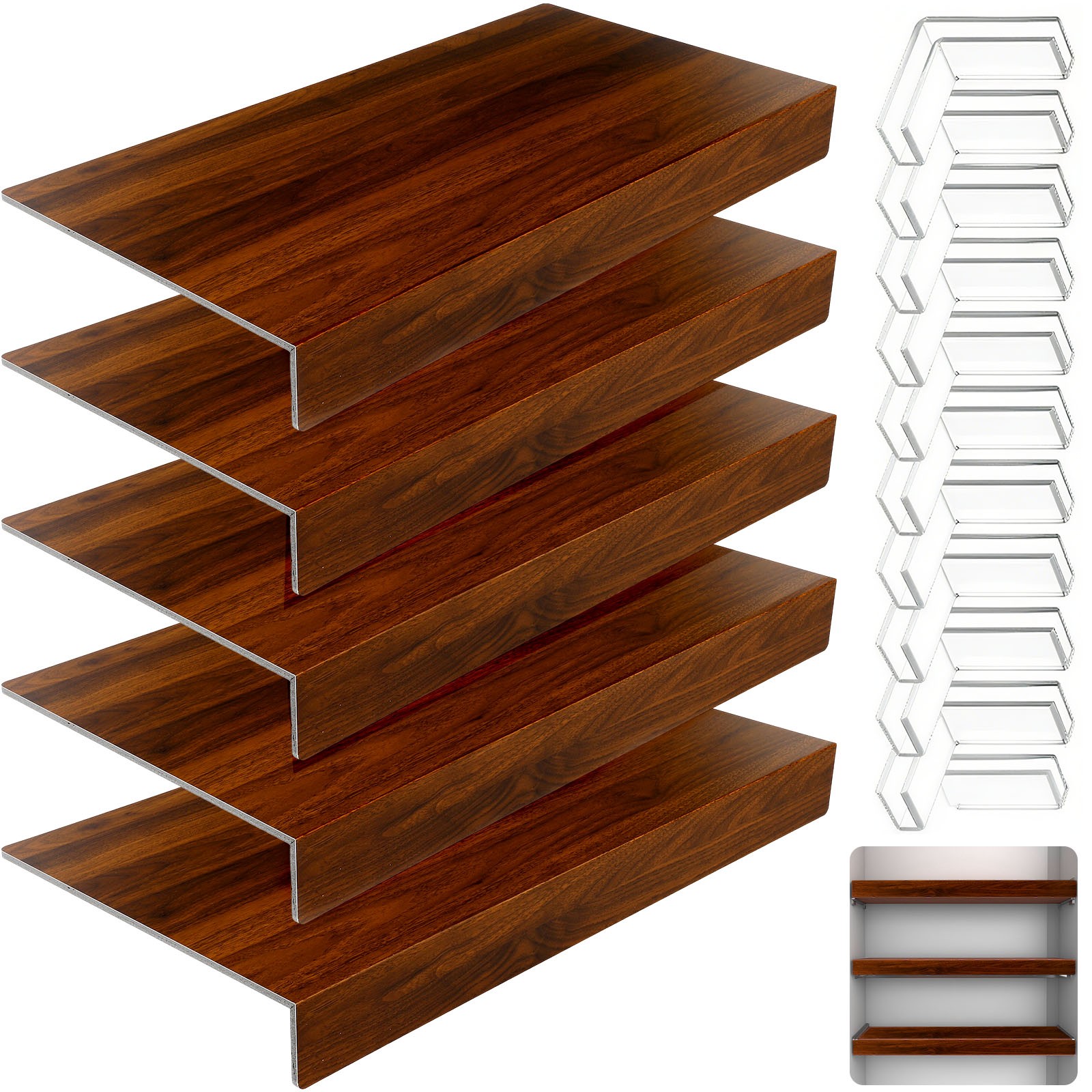 5 Pcs Foamed PVC Wire Rack Cover for Removable Closet, Pantry Shelves, Cloakroom