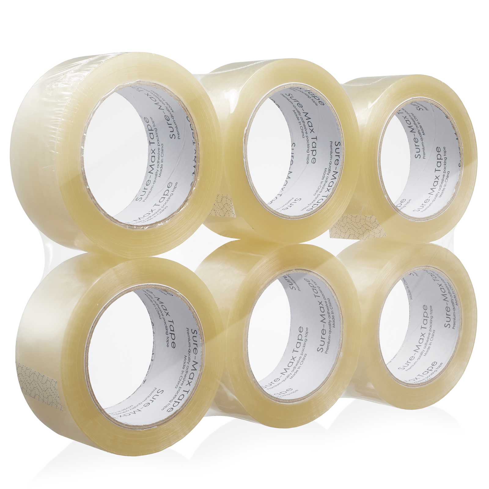 6 Rolls Carton Sealing Clear Packing Tape Box Shipping - 1.8 mil 2" x 110 Yards