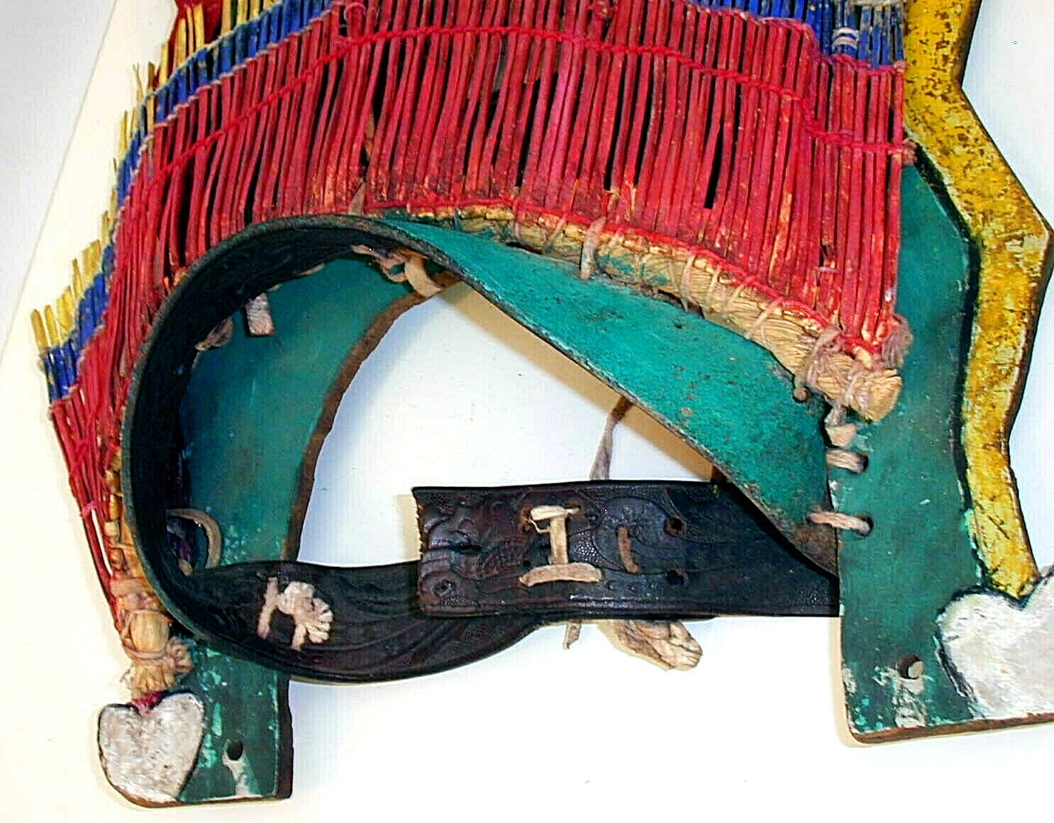 16th NuYrSale Jemez Pueblo Headress TABLETA VISOR Painted-Dance Worn 16 "x 12"