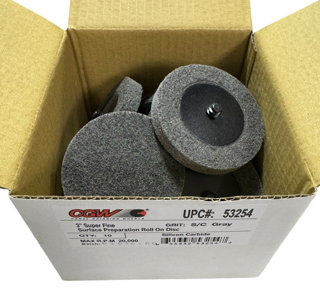 CGW 3" Roloc Surface Prep Discs Super Fine Silicon Carbide Gray 10 Pack