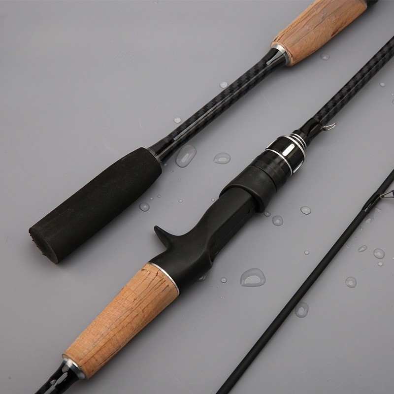 1PC Carbon Fiber Fishing Rod M Power 70.86in Light Wood Handle All Water