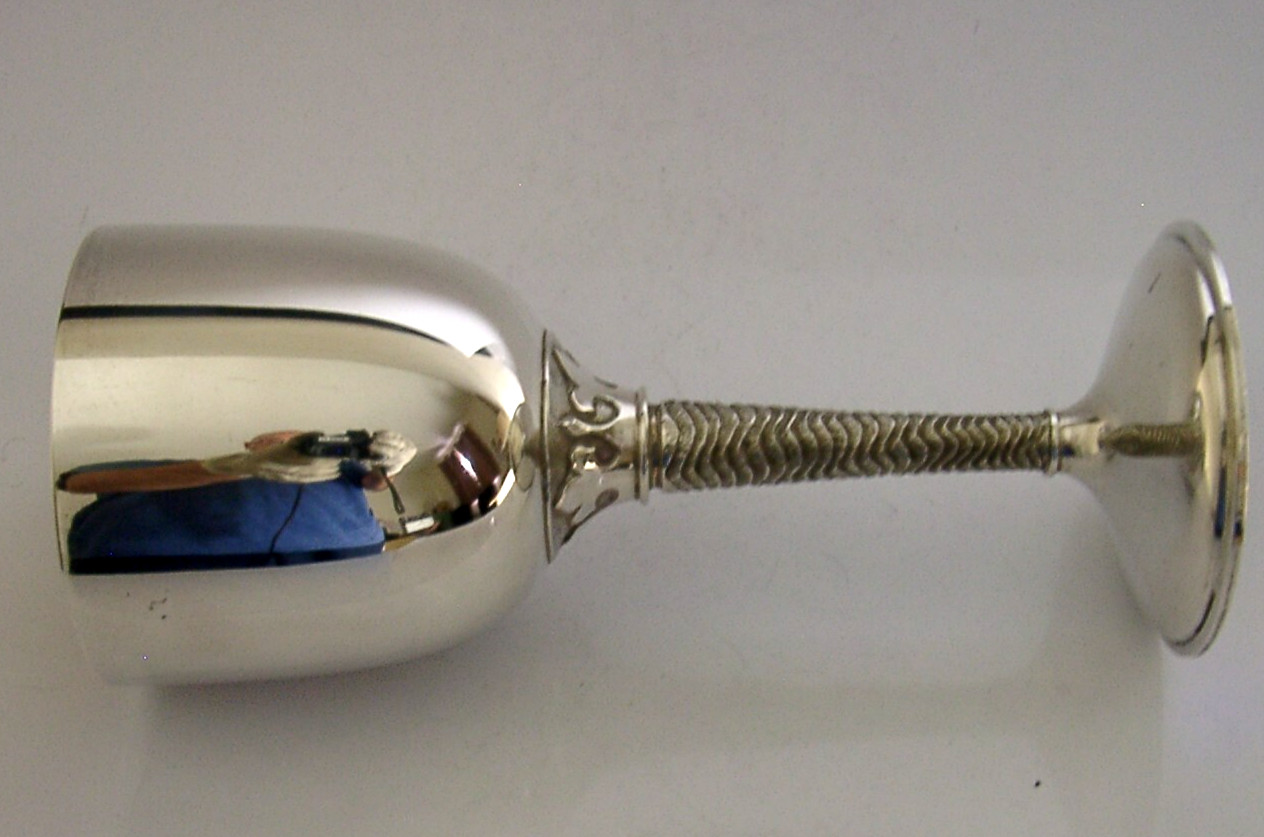 ANTHONY ELSON BRISTOL STERLING SILVER CHALICE GOBLET 1973 MID CENTURY 222g 44