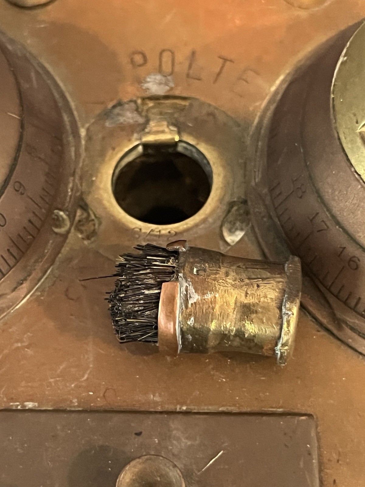 Antique WWI German Trench Art Desk Set Artillery Shell Fuse Ink Wells/Pen Holder