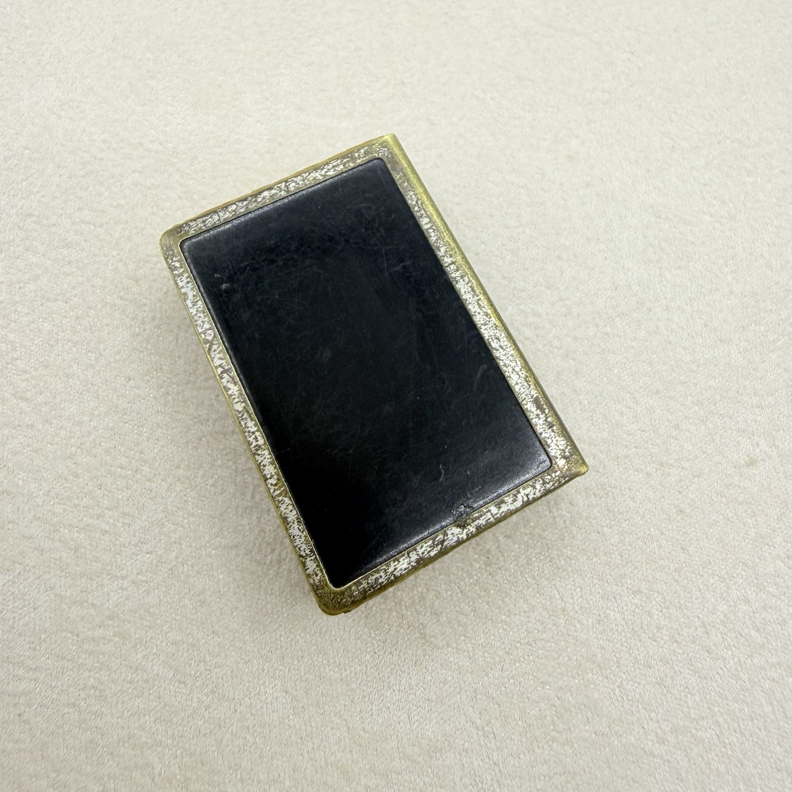 Antique Vintage Art Deco Silver Plated Matchbox Case Holder Monogrammed R