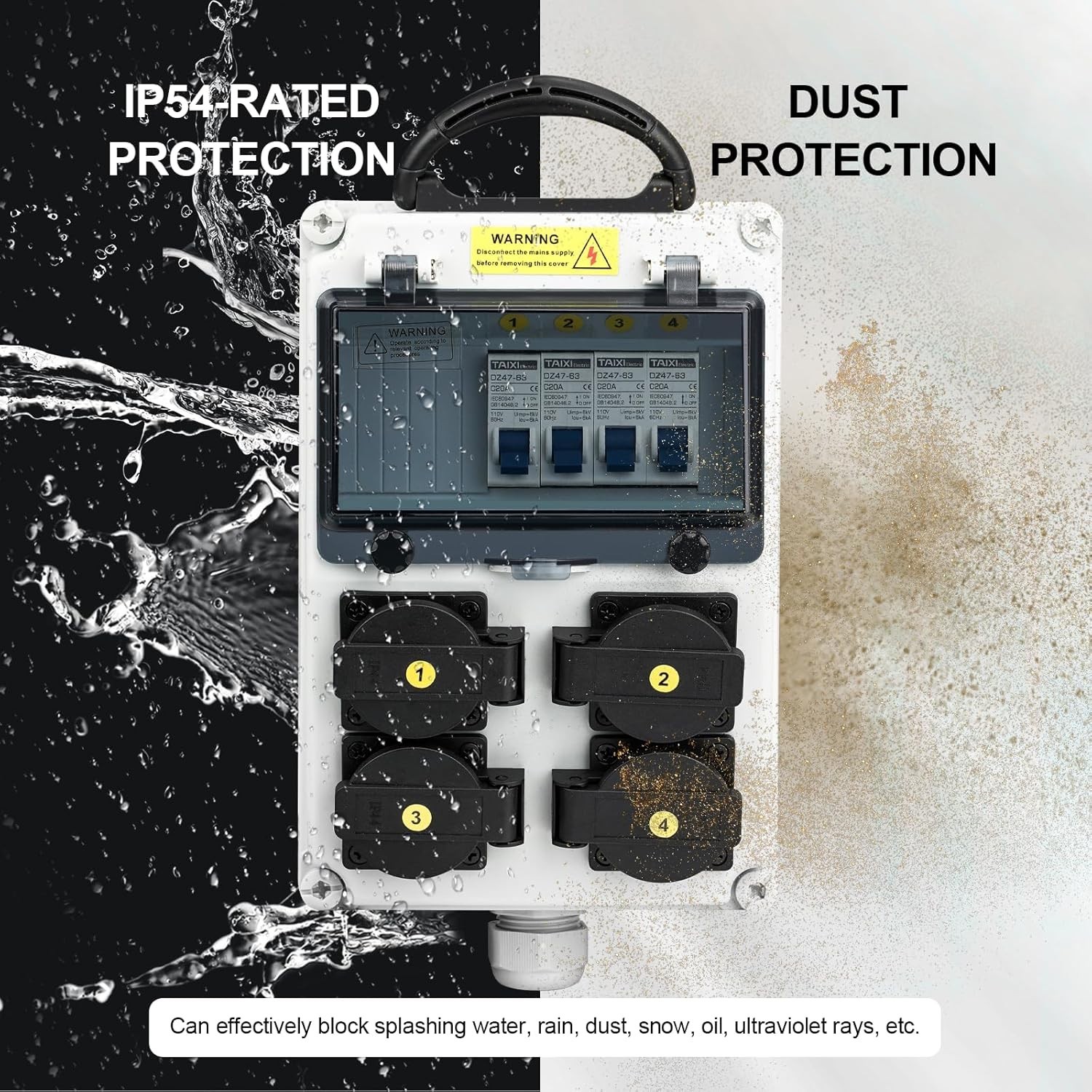 Electrical Outlet Box, Breaker Electrical Box, with IP44 NEMA 5-20 Outlet Box