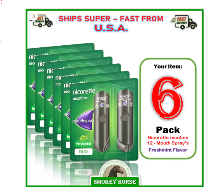 6 Pack Nicorette Quickmist Duo, 12 x 150 sprays ""FRESHMINT "" ""USA SELLER""