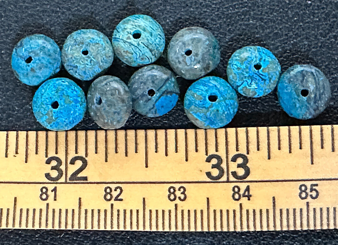(10) Original Navajo Indian Turquoise Beads Reservation Period 1920's