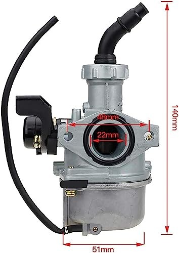 ATV Carburetor PZ22 with Fuel Filter and 22mm Air Filter for 110cc 125cc SSR