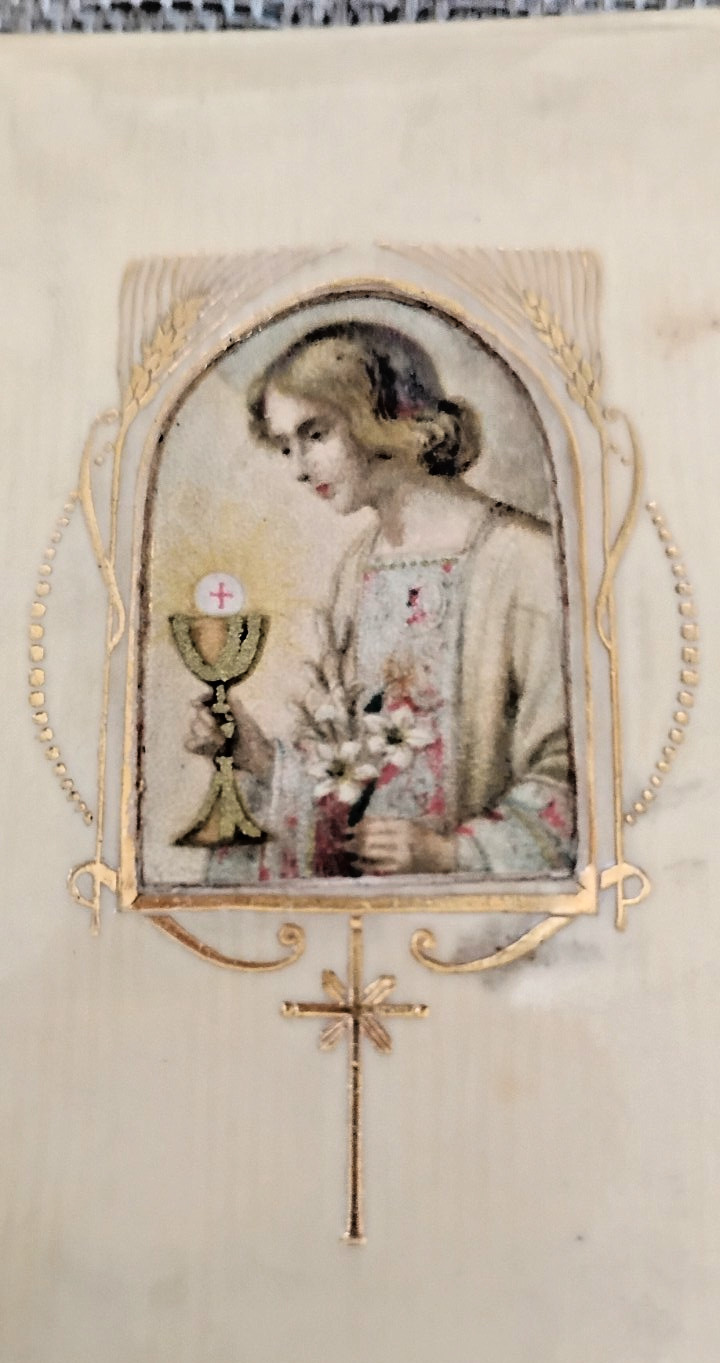 Rare Miniature Bible Prayer Book 1925 celluloid cover, Gold trim - Used