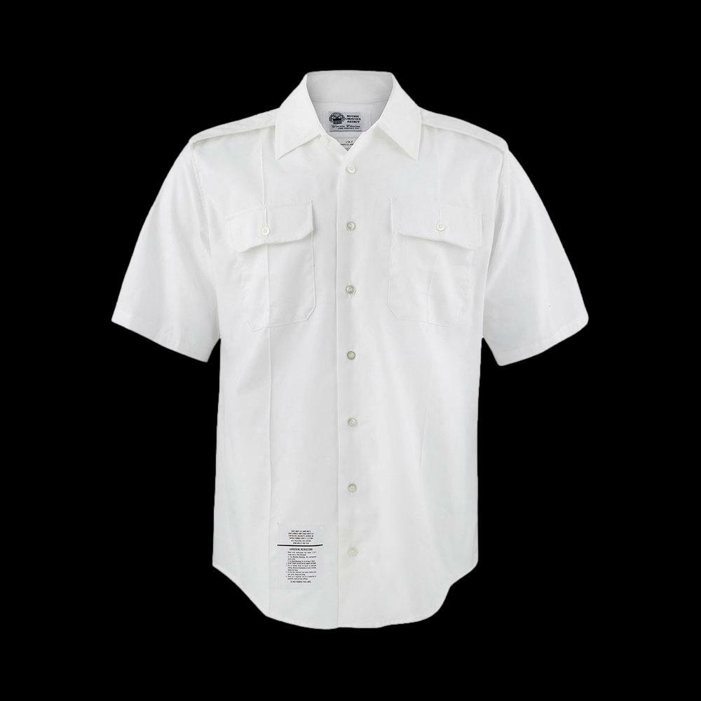 U.S. Military Army Issue Men's White Dress Shirt Short Sleeve