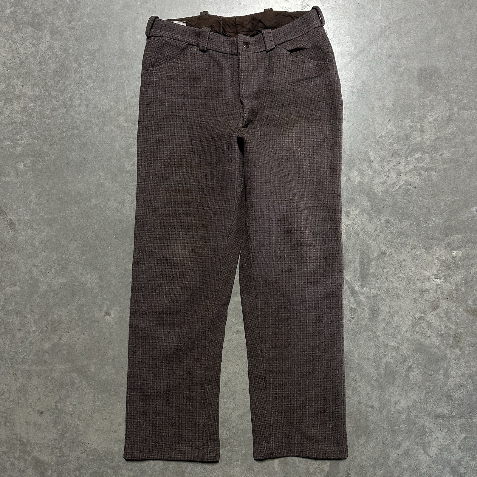 Vintage 40s Allen Brand Denver CO Western Wool Plaid Pants Rockabilly Size 32x30