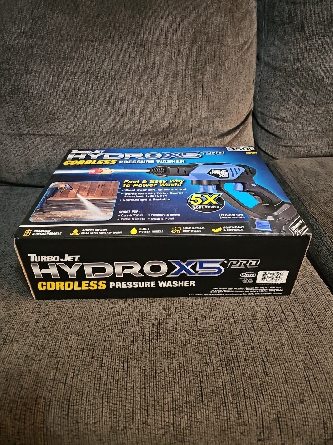 Turbo Jet Hydrox5 Pro Portable Cordless Pressure Washer With 21V 3000Mah Battery