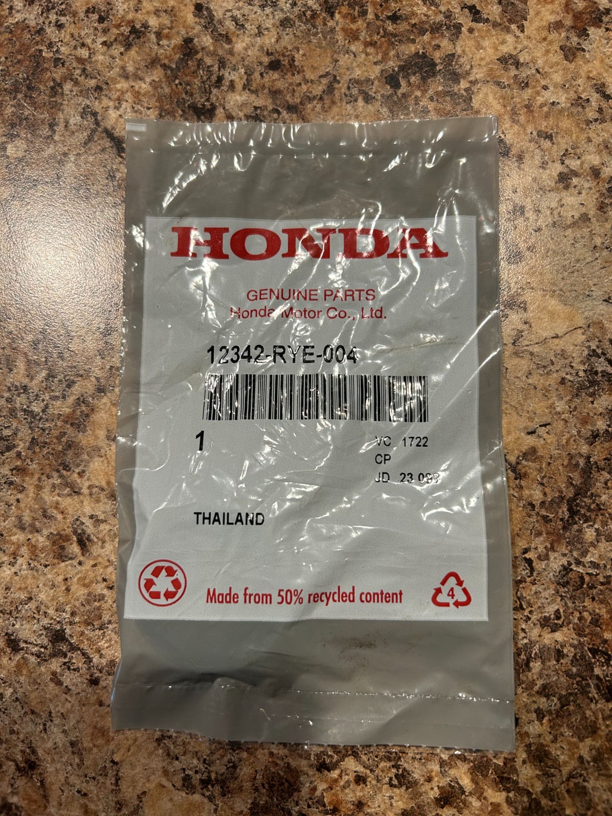 FACTORY Honda Spark Plug Tube Seal 12342-RYE-004 SEALED BAG