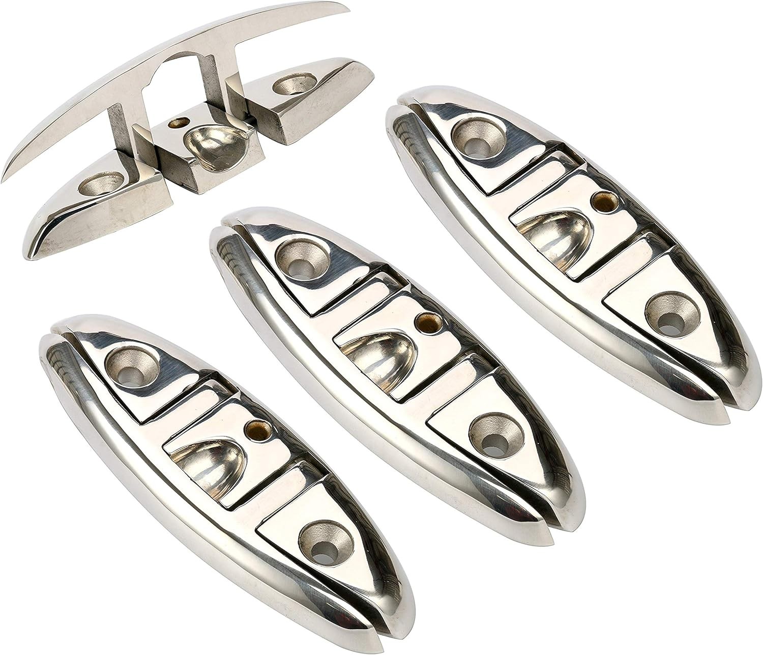 4 Pack Boat Cleat 6" 316 Stainless Steel Folding Cleat Flip Up Dock Rope Cleat