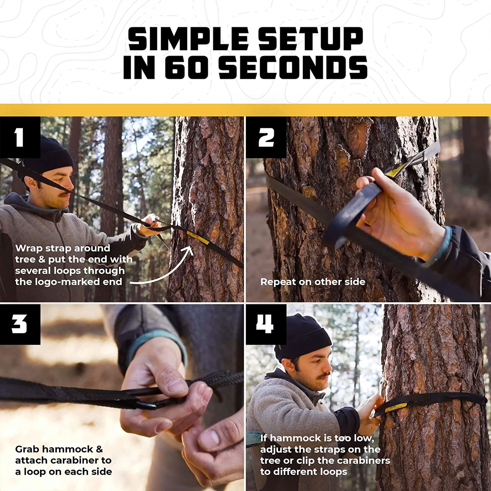 Wise Owl Outfitters Large DoubleOwl Hammock with Adjustable Tree Straps, Liberty