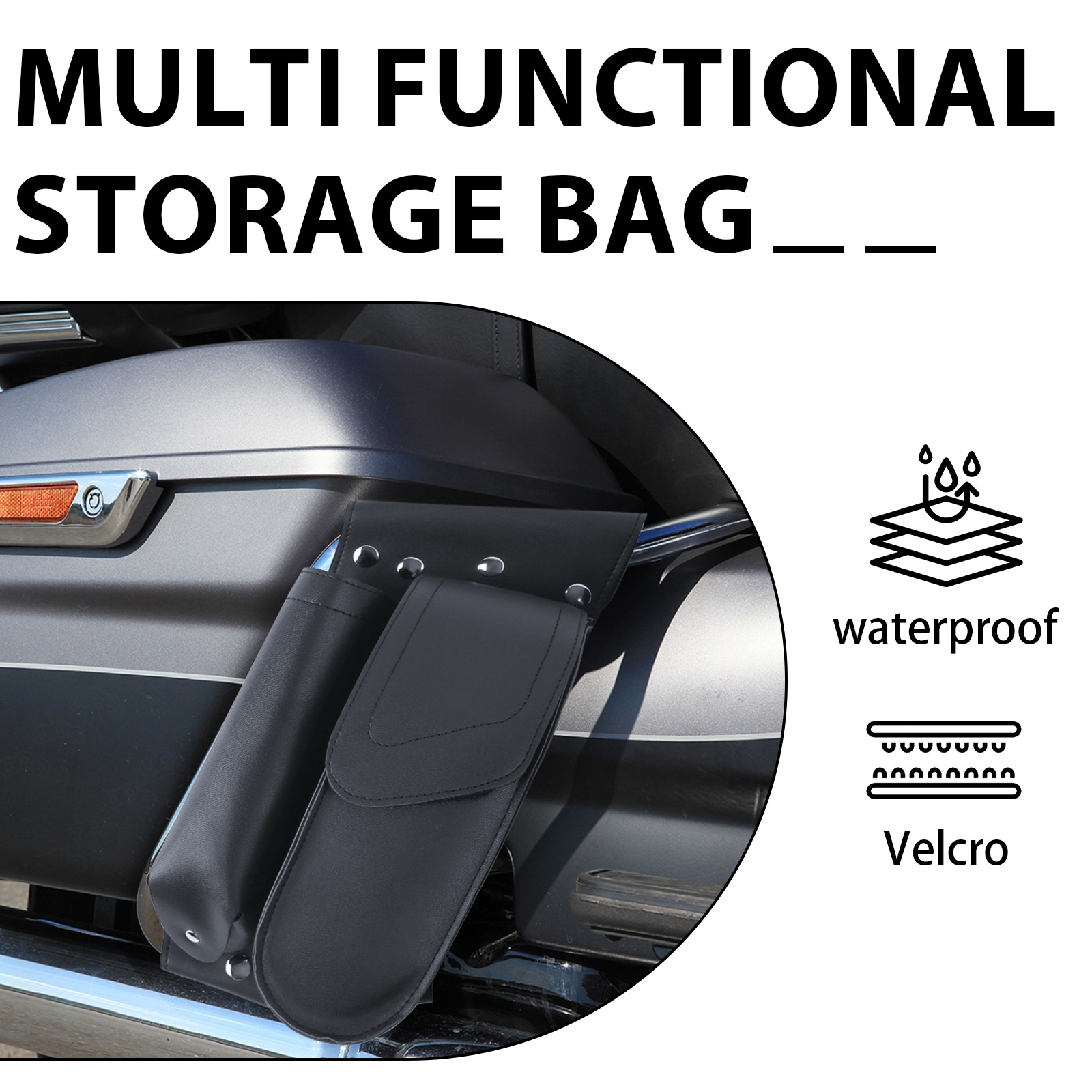 1 Pair Saddlebag Crash Bar Bags Water Bottle Holder For Harley Touring 1993-up