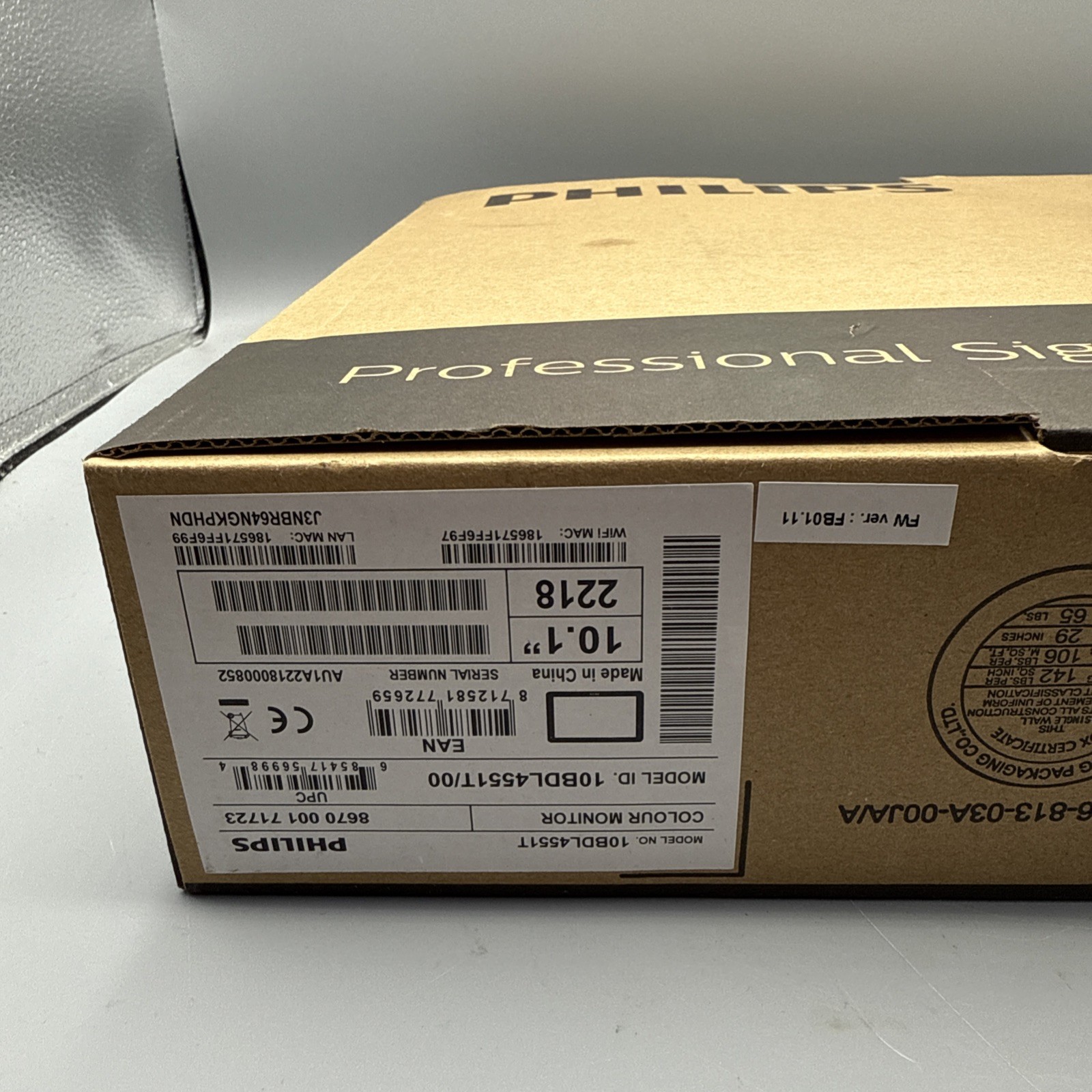 New Philips 10.1" 10BDL4551T Multi-Touch Digital Signage Display