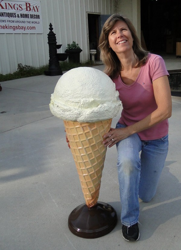 Chocolate Ice Cream Cone Shop Sign 3 Ft Standing Display