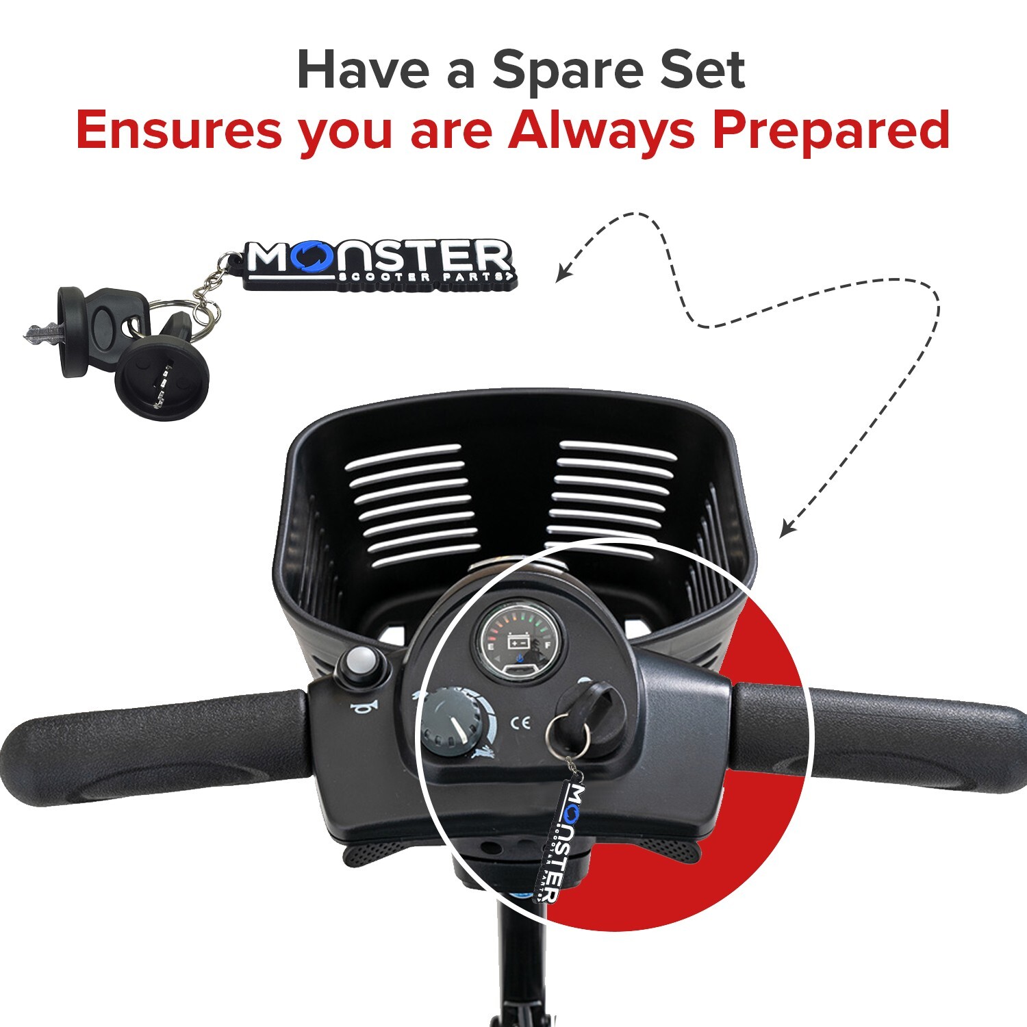 Keys for Golden Buzzaround EX, LT, & Later XL, XL HD Model Scooters MBE-BZ7-KEYS