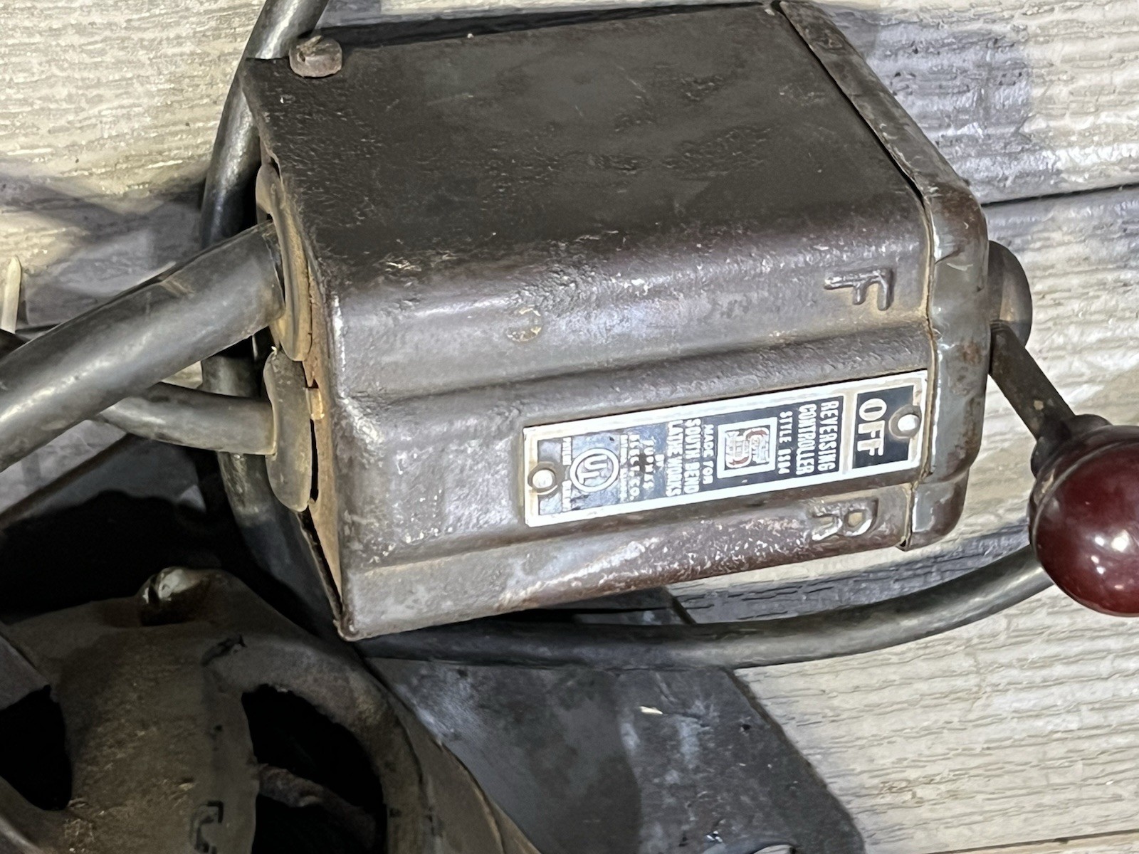 Metal Lathe General Electric 1/2 Hp 1725 RPM Motor & Reversing Drum Switch (WA)